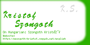 kristof szongoth business card